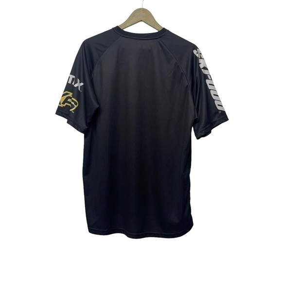 Brp Ski-Doo Black Yellow Snowmobile Short Sleeve Shirt Size Large - Picture 2 of 6